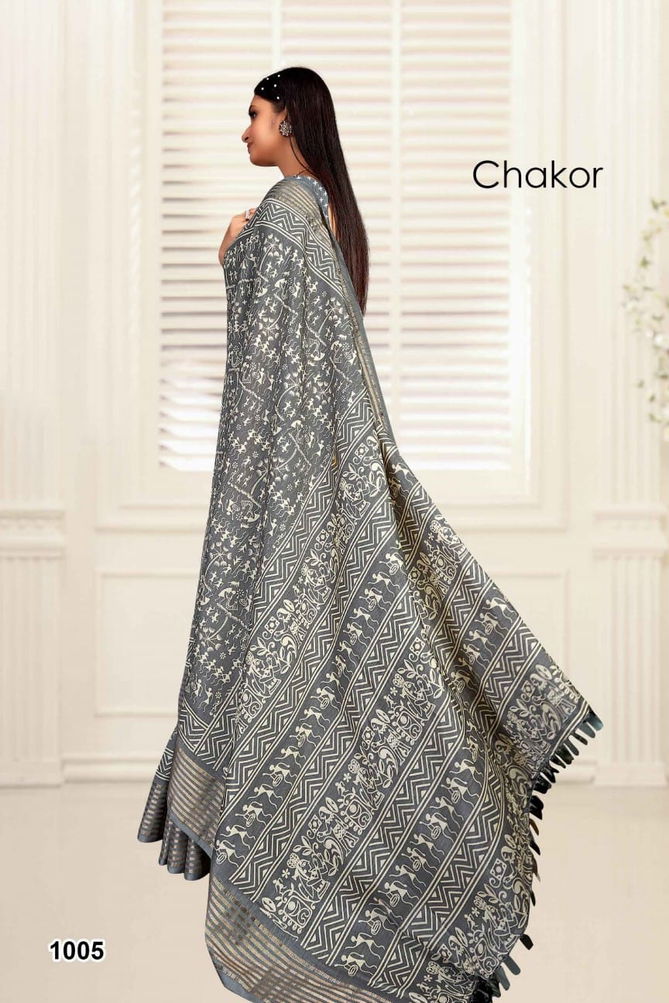 Chakor By Mahamani Creation Dolla Silk Satin Printed Sarees Suppliers In India